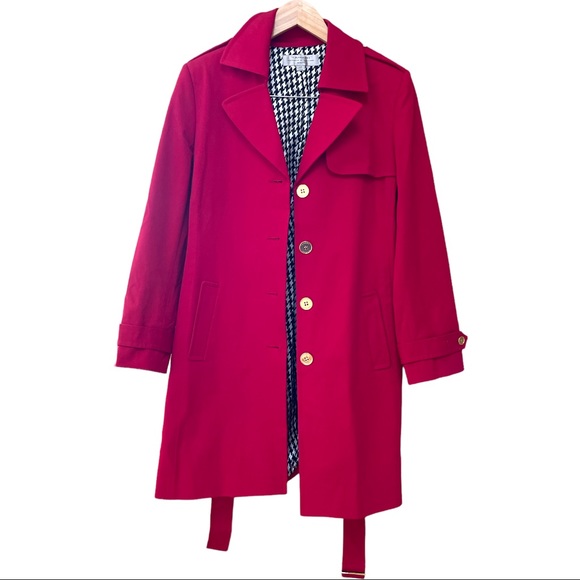 Tahari red fall dress coat. Size 12 p - Picture 1 of 4